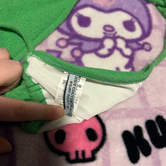 y2k vintage terry cloth green and pink juicy couture string bikini - Picture 5 of 6